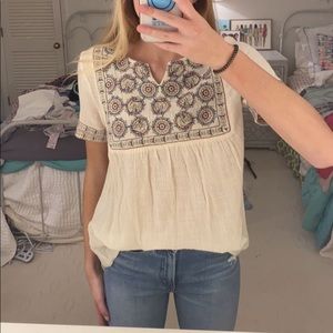 Embroidered Short Sleeve Top